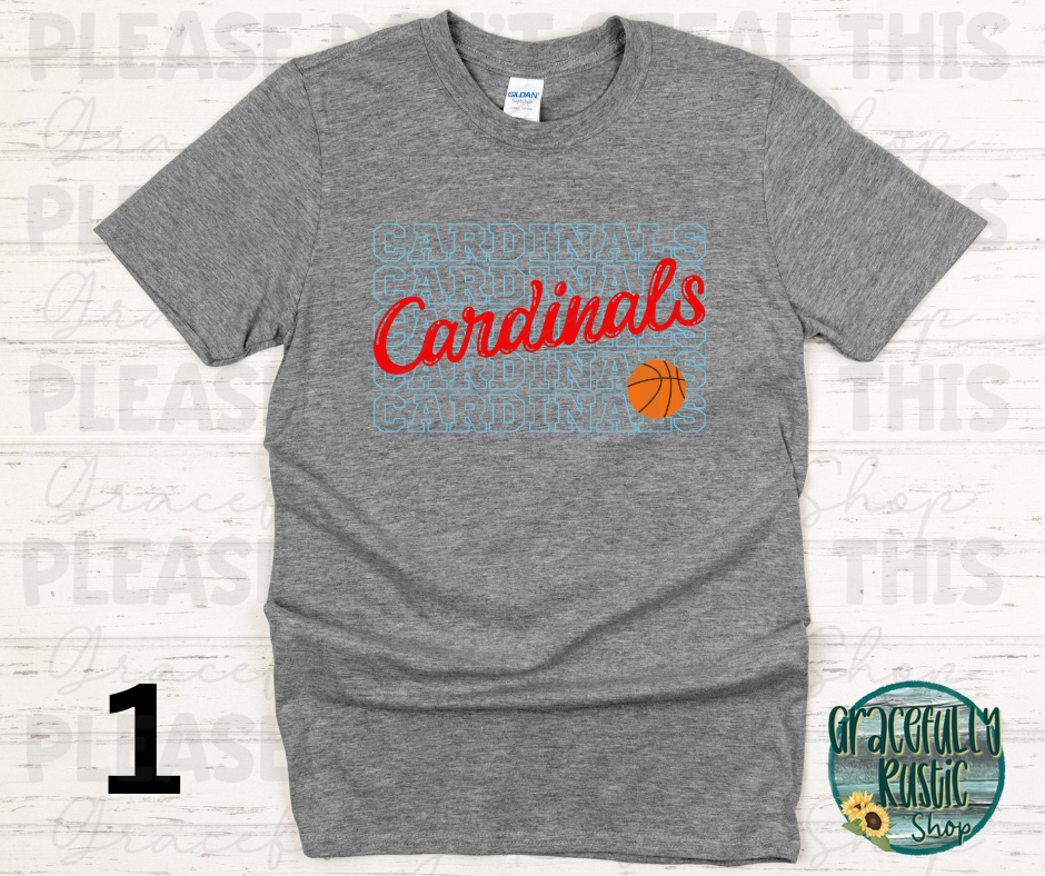 Webb City Cardinals Stacked Basketball