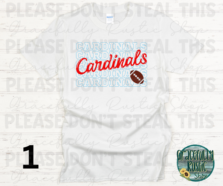 Webb City Cardinals Stacked Football
