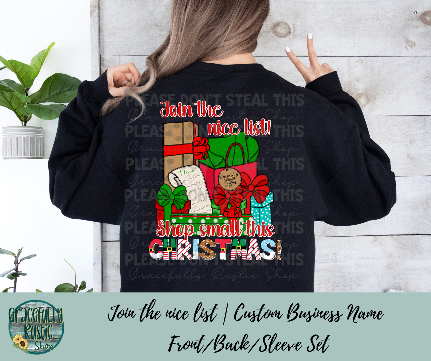 Join the Nice List Shop Small | Custom Design | Gracefully Rustic Shop Exclusive