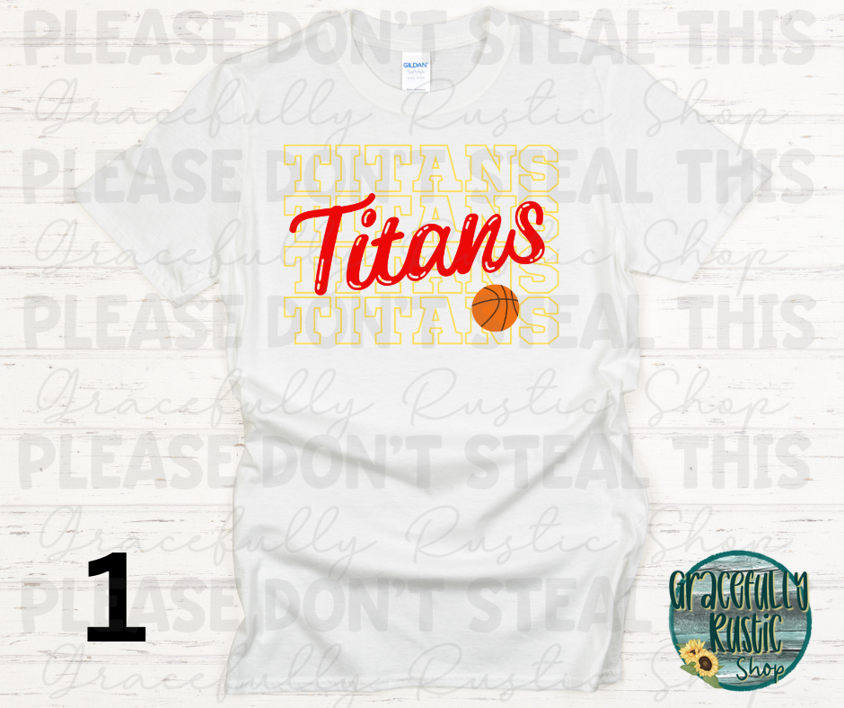 Columbus Titans Stacked Basketball