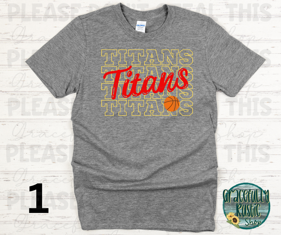 Columbus Titans Stacked Basketball