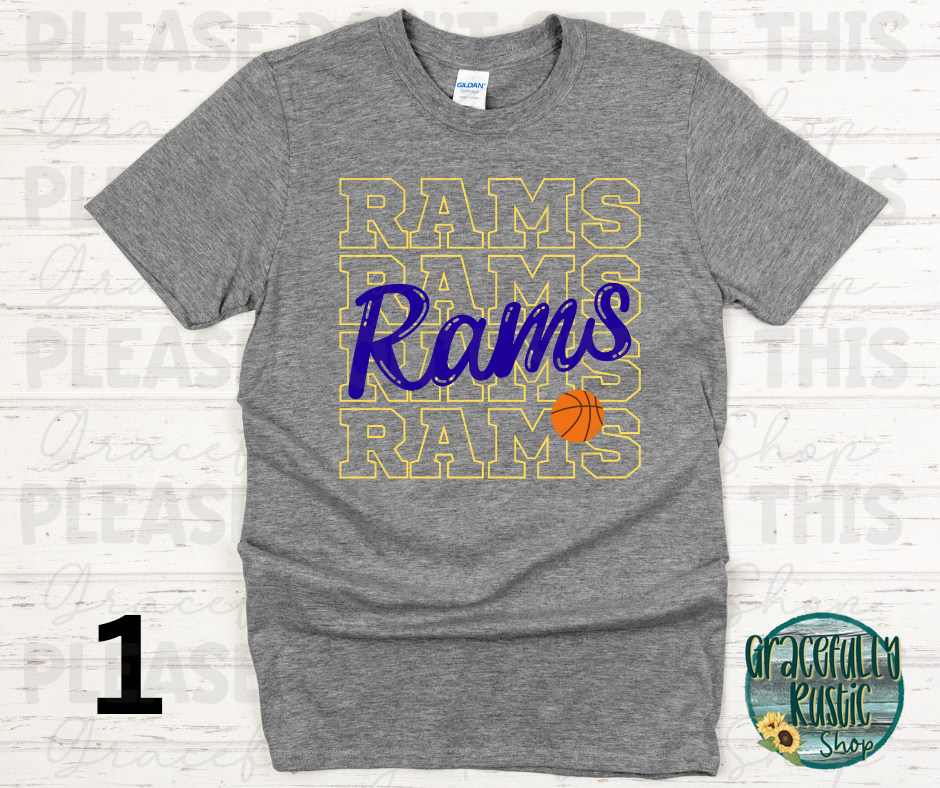 Riverton Rams Stacked Basketball