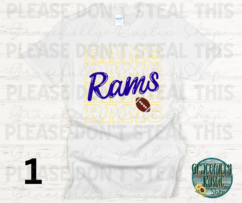 Riverton Rams Stacked Football