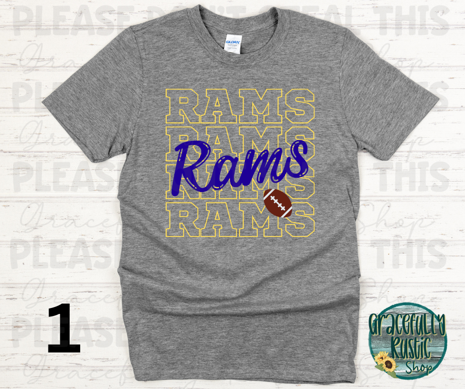 Riverton Rams Stacked Football