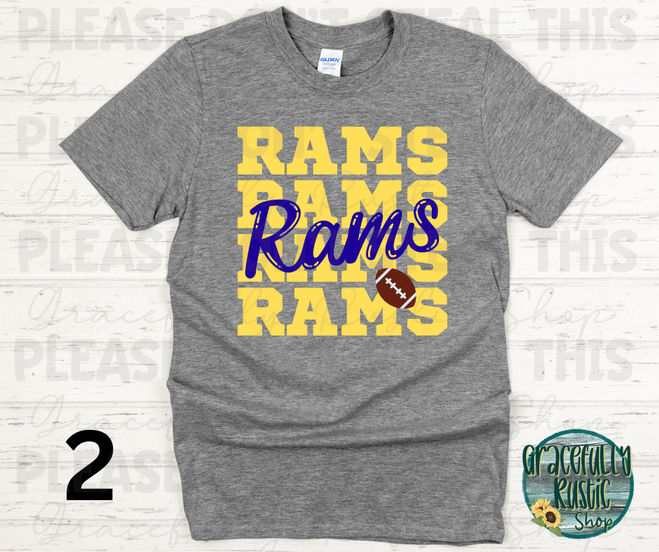 Riverton Rams Stacked Football