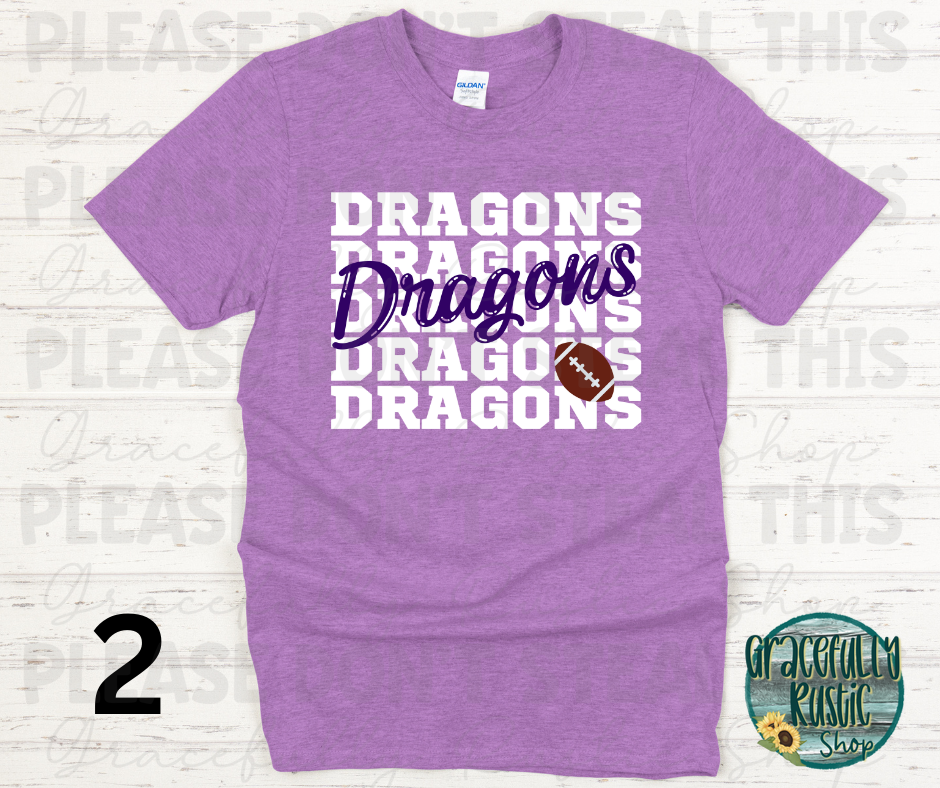 Pittsburg Dragons Stacked Football
