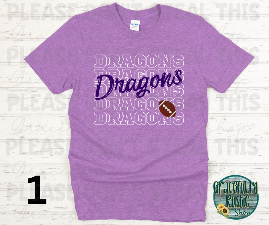 Pittsburg Dragons Stacked Football