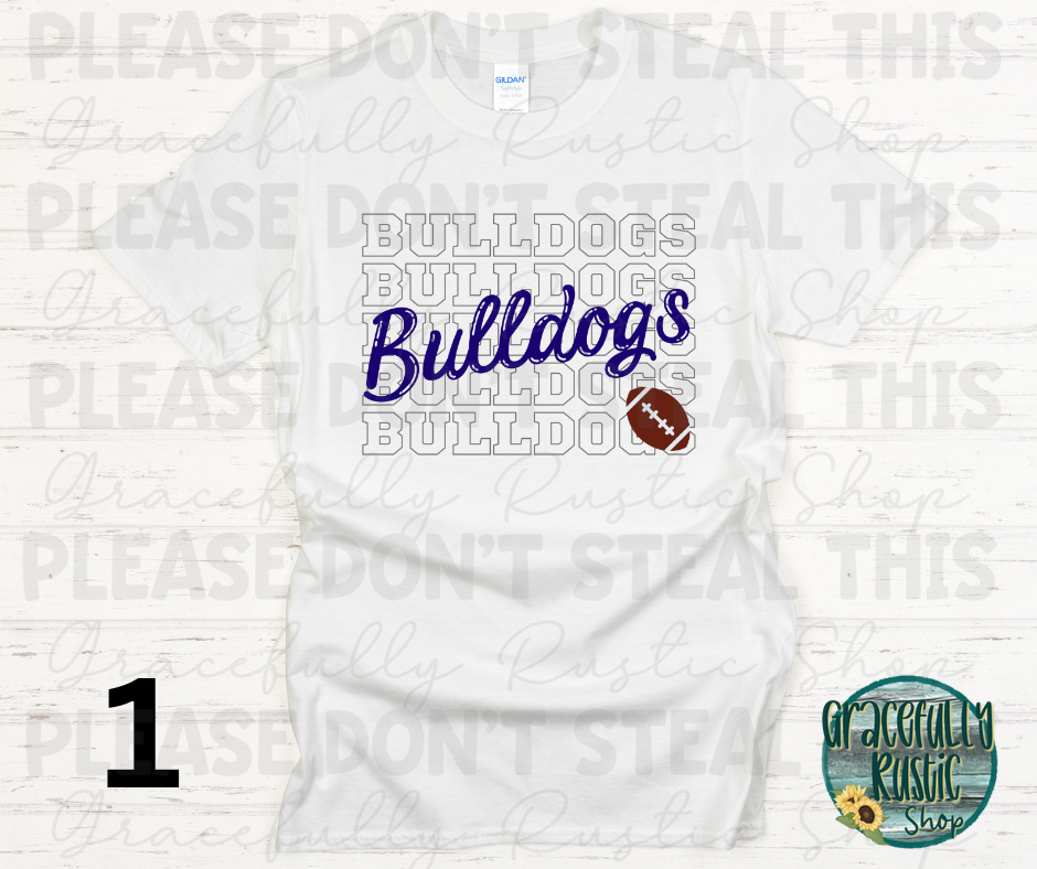 Galena Bulldogs Stacked Football