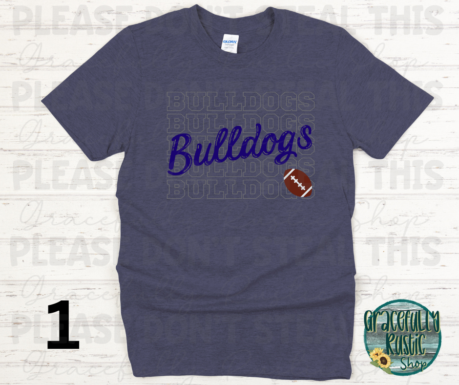 Galena Bulldogs Stacked Football