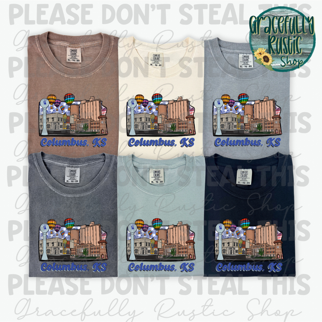 Columbus KS RWB State Background | Gracefully Rustic Shop Exclusive