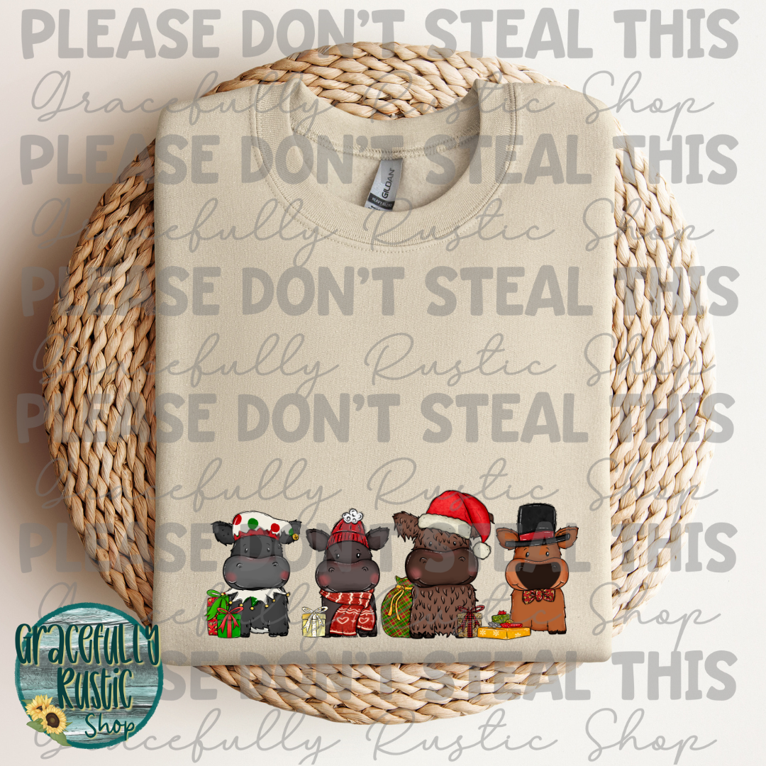 Cute Christmas Cows | Gracefully Rustic Shop Exclusive