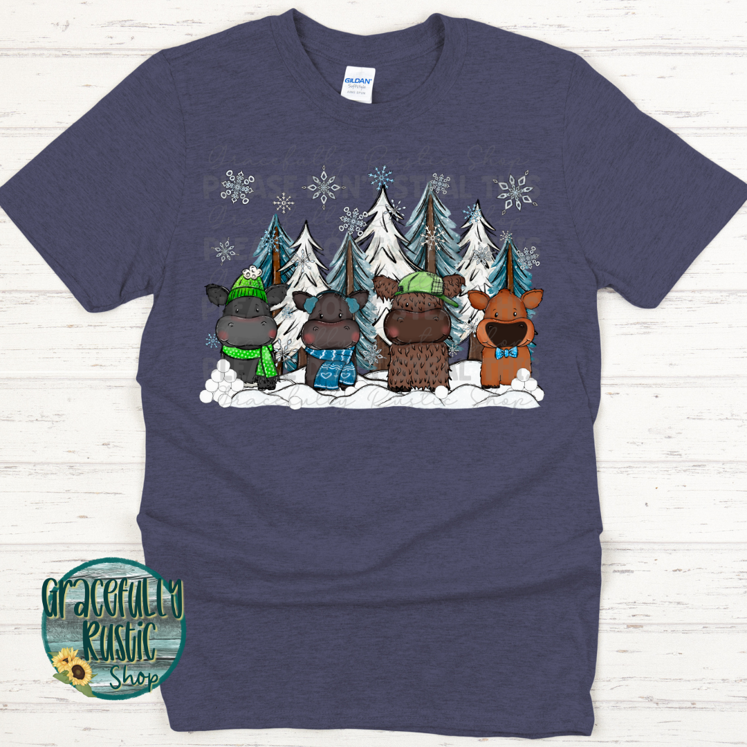 RTS Toddler Winter Cute Cows