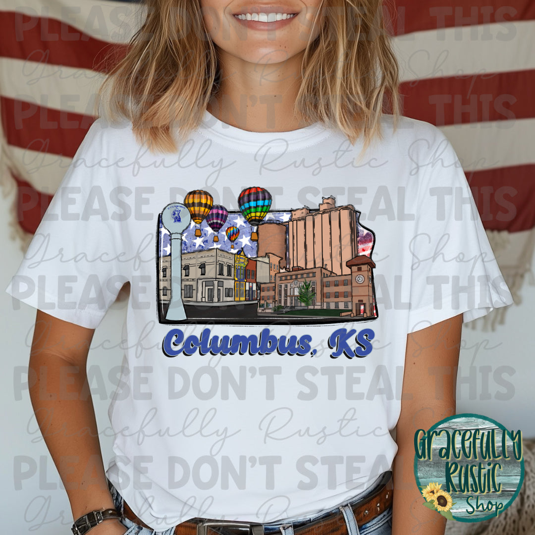 Columbus KS RWB State Background | Gracefully Rustic Shop Exclusive