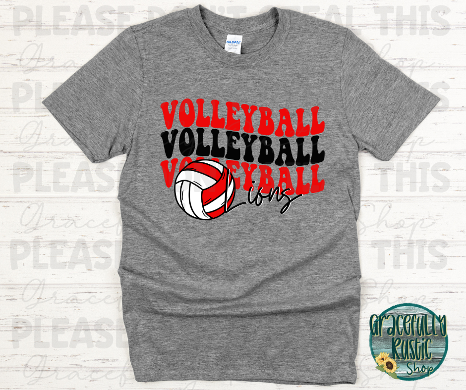 Baxter Lions Stacked Volleyball