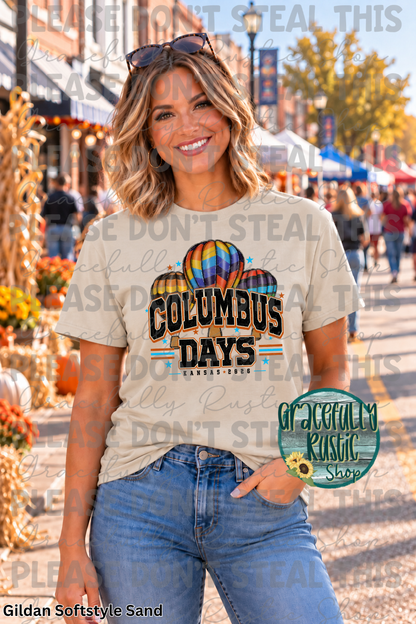 Columbus Days 2026 Varsity Colorful | Gracefully Rustic Shop Exclusive