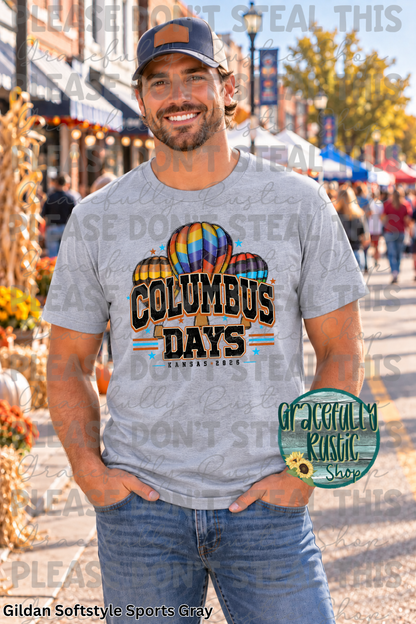 Columbus Days 2026 Varsity Colorful | Gracefully Rustic Shop Exclusive