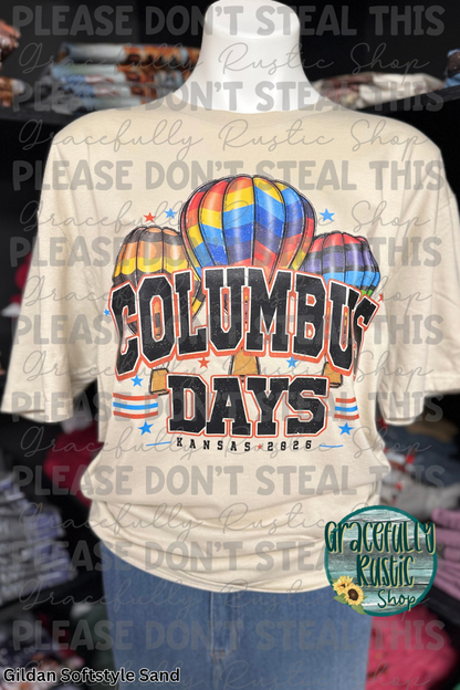 Columbus Days 2026 Varsity Colorful | Gracefully Rustic Shop Exclusive