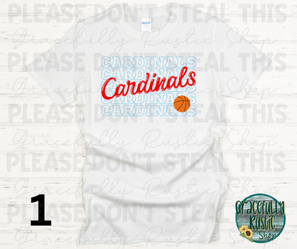 Webb City Cardinals Stacked Basketball