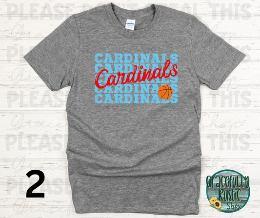 Webb City Cardinals Stacked Basketball