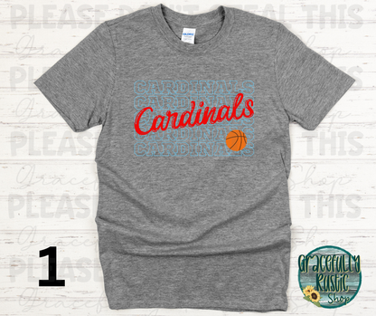 Webb City Cardinals Stacked Basketball