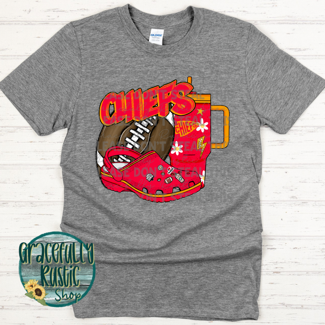 KC Chiefs Football Crocs Girly