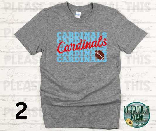 Webb City Cardinals Stacked Football