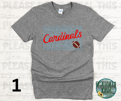 Webb City Cardinals Stacked Football