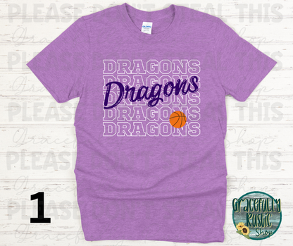 Pittsburg Dragons Stacked Basketball