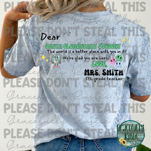 Dear Student Behind Me (Customizable)