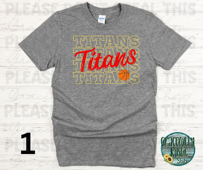 Columbus Titans Stacked Basketball
