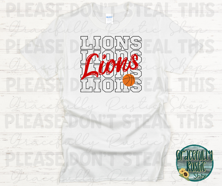 Baxter Lions Stacked Basketball