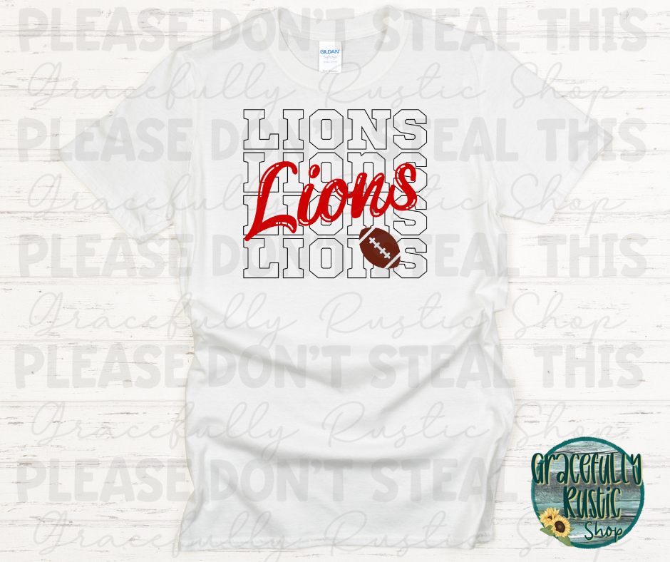 Baxter Lions Stacked Football