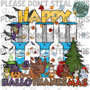 Happy HalloThanksMas Teddy Bears