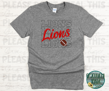 Baxter Lions Stacked Football