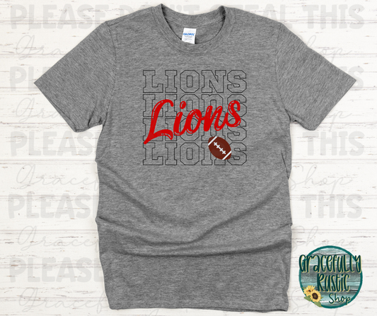 Baxter Lions Stacked Football