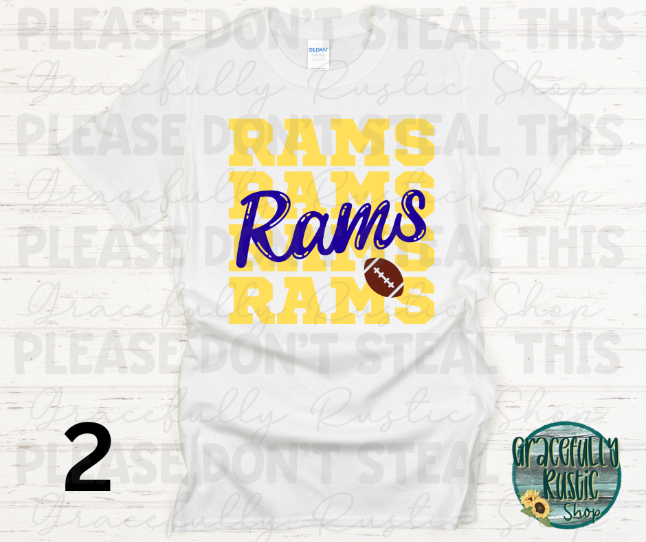Riverton Rams Stacked Football