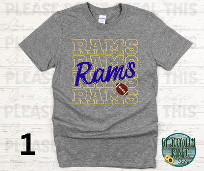 Riverton Rams Stacked Football