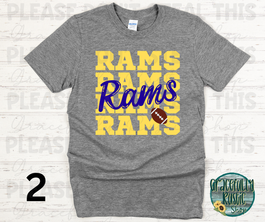 Riverton Rams Stacked Football