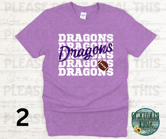Pittsburg Dragons Stacked Football