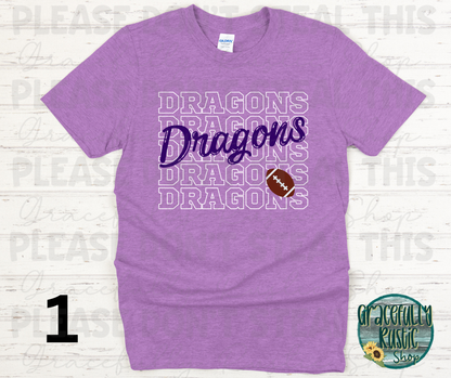 Pittsburg Dragons Stacked Football