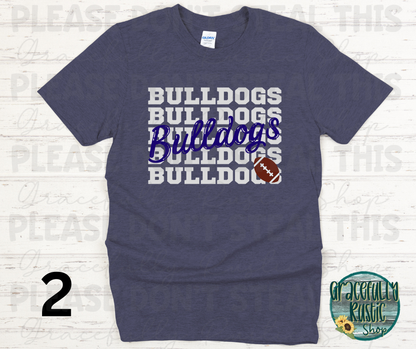 Galena Bulldogs Stacked Football