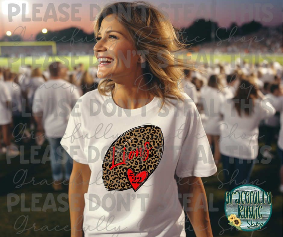 Baxter Lion Cheetah Football Number