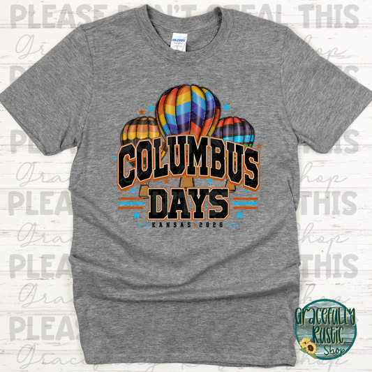 Columbus Days 2026 Varsity Colorful | Gracefully Rustic Shop Exclusive