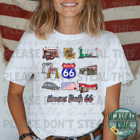 Kansas Route 66 Collage | Gracefully Rustic Shop Exclusive