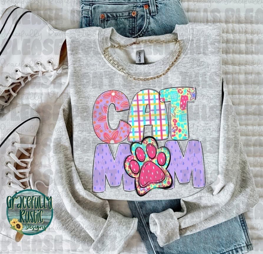 Colorful Cat Mom