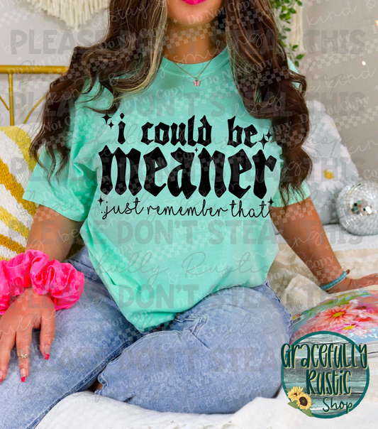 I could be meaner just remember that