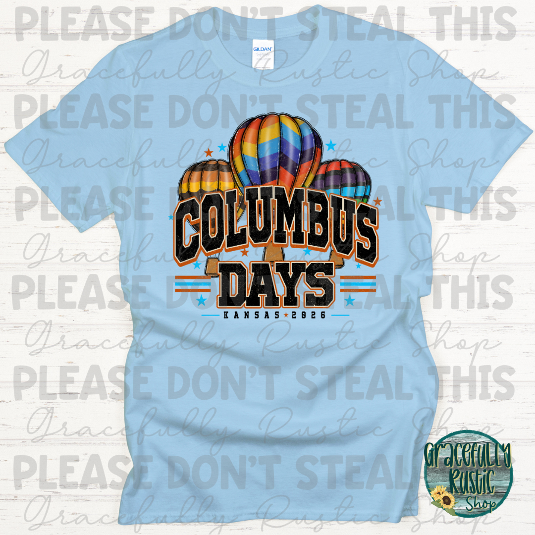 Columbus Days 2026 Varsity Colorful | Gracefully Rustic Shop Exclusive