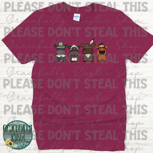 RTS Cute Cartoon Thanksgiving Cows