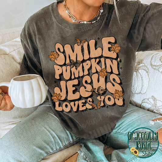 Smile Pumpkin Jesus Loves You