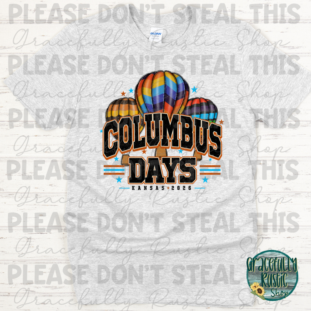 Columbus Days 2026 Varsity Colorful | Gracefully Rustic Shop Exclusive